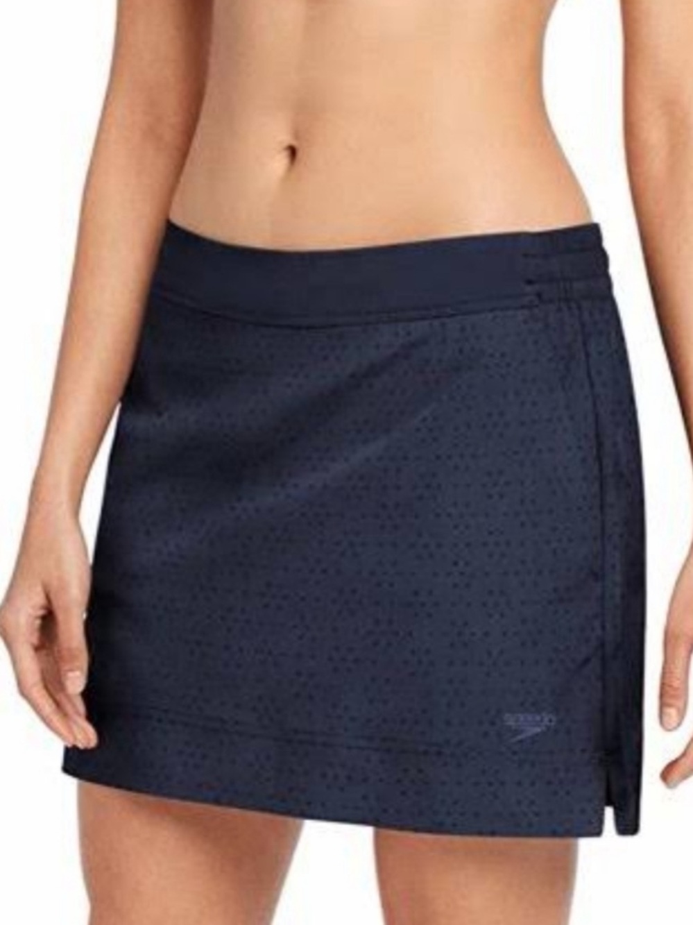 Speedo Lightweight Swimsuit Skirt Shorts Skort Navy Blue Pool Beach Cute Sz XL